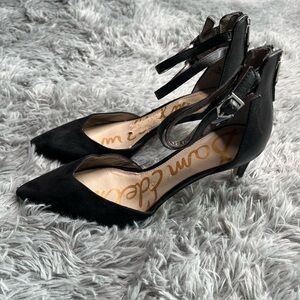 Sam Edelman Heels Womens Size 8 Oriana black suede leather ankle double strap